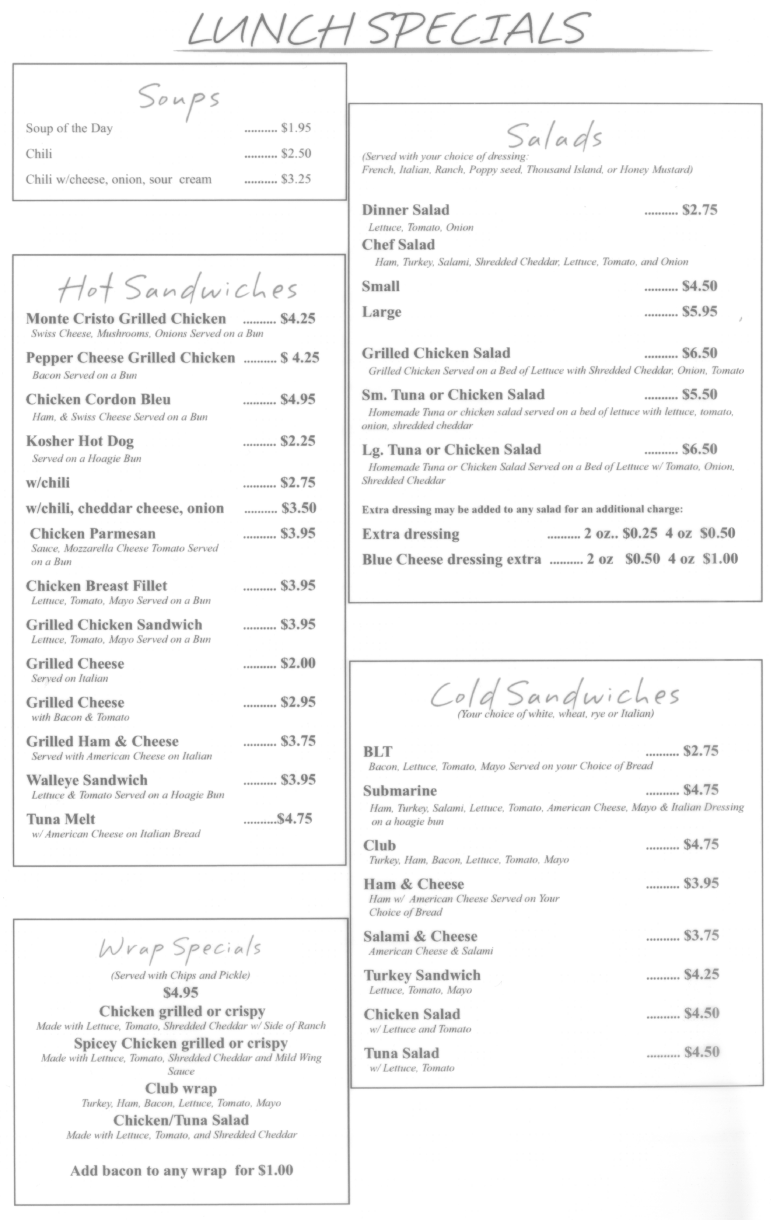 Lunch Menu
